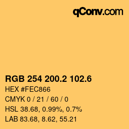 カラーコード: RGB 254 200.2 102.6 | qconv.com