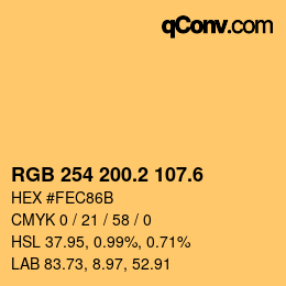 カラーコード: RGB 254 200.2 107.6 | qconv.com