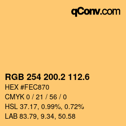 カラーコード: RGB 254 200.2 112.6 | qconv.com