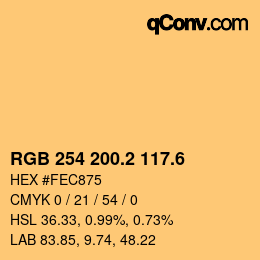 カラーコード: RGB 254 200.2 117.6 | qconv.com