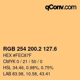 カラーコード: RGB 254 200.2 127.6 | qconv.com
