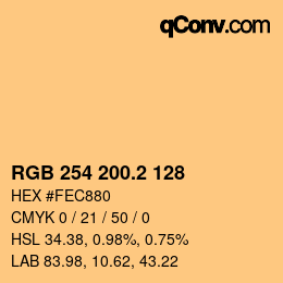 カラーコード: RGB 254 200.2 128 | qconv.com