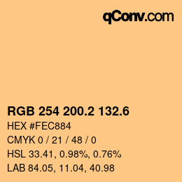 カラーコード: RGB 254 200.2 132.6 | qconv.com