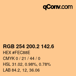カラーコード: RGB 254 200.2 142.6 | qconv.com