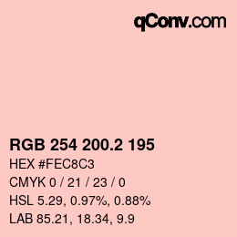 カラーコード: RGB 254 200.2 195 | qconv.com