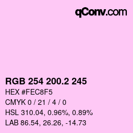 カラーコード: RGB 254 200.2 245 | qconv.com