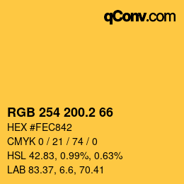 カラーコード: RGB 254 200.2 66 | qconv.com