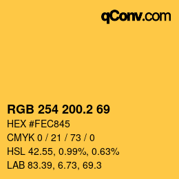 カラーコード: RGB 254 200.2 69 | qconv.com
