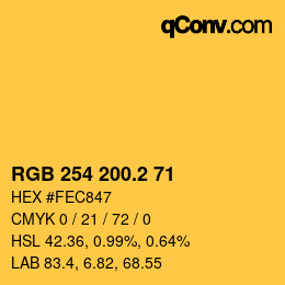 カラーコード: RGB 254 200.2 71 | qconv.com