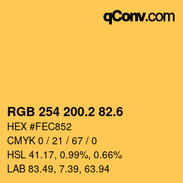 カラーコード: RGB 254 200.2 82.6 | qconv.com