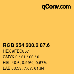カラーコード: RGB 254 200.2 87.6 | qconv.com