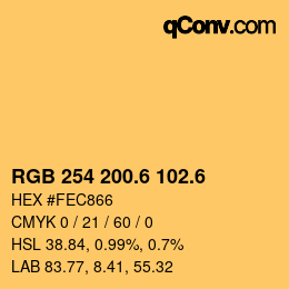 カラーコード: RGB 254 200.6 102.6 | qconv.com