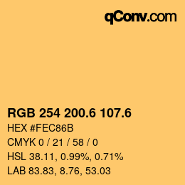 カラーコード: RGB 254 200.6 107.6 | qconv.com