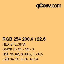 カラーコード: RGB 254 200.6 122.6 | qconv.com