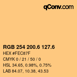 カラーコード: RGB 254 200.6 127.6 | qconv.com