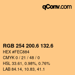 カラーコード: RGB 254 200.6 132.6 | qconv.com