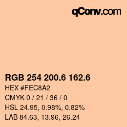 カラーコード: RGB 254 200.6 162.6 | qconv.com