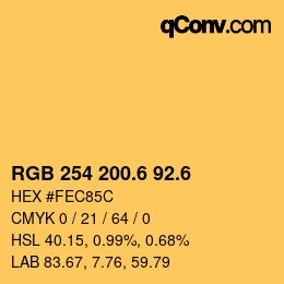 カラーコード: RGB 254 200.6 92.6 | qconv.com