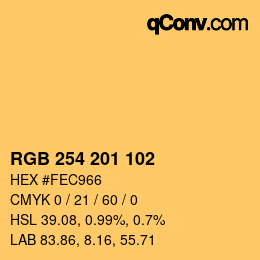 Color code: RGB 254 201 102 | qconv.com
