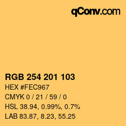 Color code: RGB 254 201 103 | qconv.com