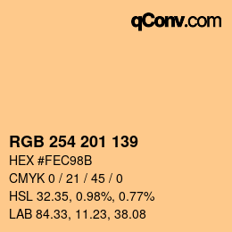 Color code: RGB 254 201 139 | qconv.com