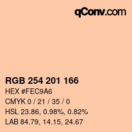 Color code: RGB 254 201 166 | qconv.com