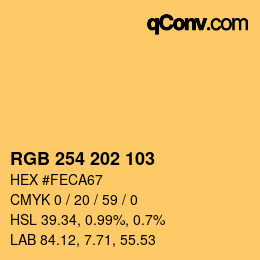 Color code: RGB 254 202 103 | qconv.com