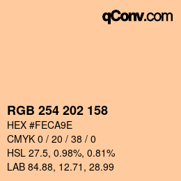 カラーコード: RGB 254 202 158 | qconv.com