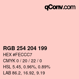 Color code: RGB 254 204 199 | qconv.com