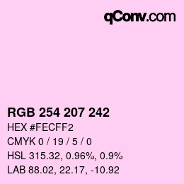 Código de color: RGB 254 207 242 | qconv.com