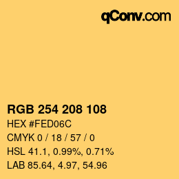 Color code: RGB 254 208 108 | qconv.com
