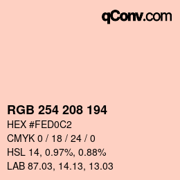 Color code: RGB 254 208 194 | qconv.com