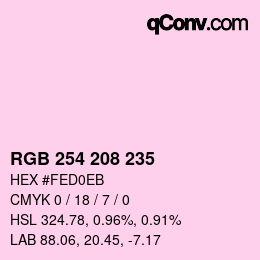 Color code: RGB 254 208 235 | qconv.com