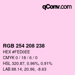 Color code: RGB 254 208 238 | qconv.com
