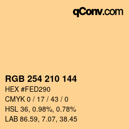 Color code: RGB 254 210 144 | qconv.com
