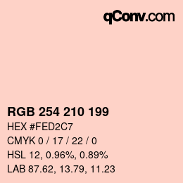 Color code: RGB 254 210 199 | qconv.com