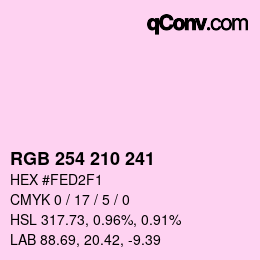 Código de color: RGB 254 210 241 | qconv.com
