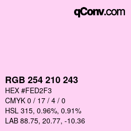 Color code: RGB 254 210 243 | qconv.com