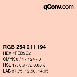 Color code: RGB 254 211 194 | qconv.com