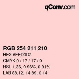 Color code: RGB 254 211 210 | qconv.com