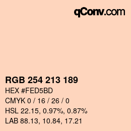 Farbcode: RGB 254 213 189 | qconv.com
