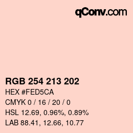 Código de color: RGB 254 213 202 | qconv.com