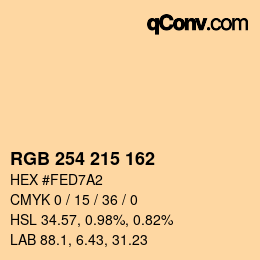 Color code: RGB 254 215 162 | qconv.com