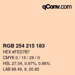 Color code: RGB 254 215 183 | qconv.com