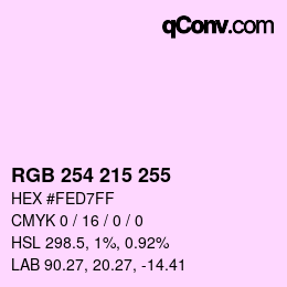 Color code: RGB 254 215 255 | qconv.com