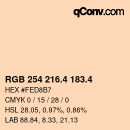 カラーコード: RGB 254 216.4 183.4 | qconv.com