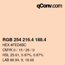 カラーコード: RGB 254 216.4 188.4 | qconv.com