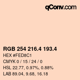 カラーコード: RGB 254 216.4 193.4 | qconv.com