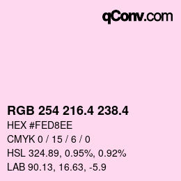 カラーコード: RGB 254 216.4 238.4 | qconv.com