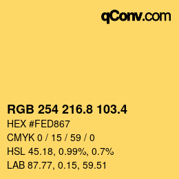カラーコード: RGB 254 216.8 103.4 | qconv.com
